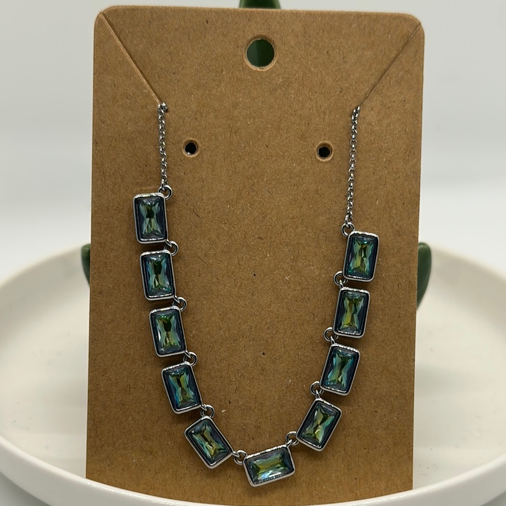 Elegant Hematite and Blue Necklace No Bag No Tag never worn